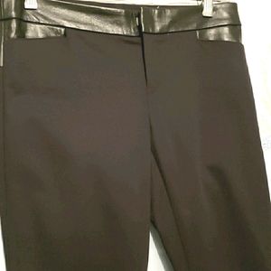 CLUB MONACO LAMB LEATHER/COTTON BL PNTS SZ 0